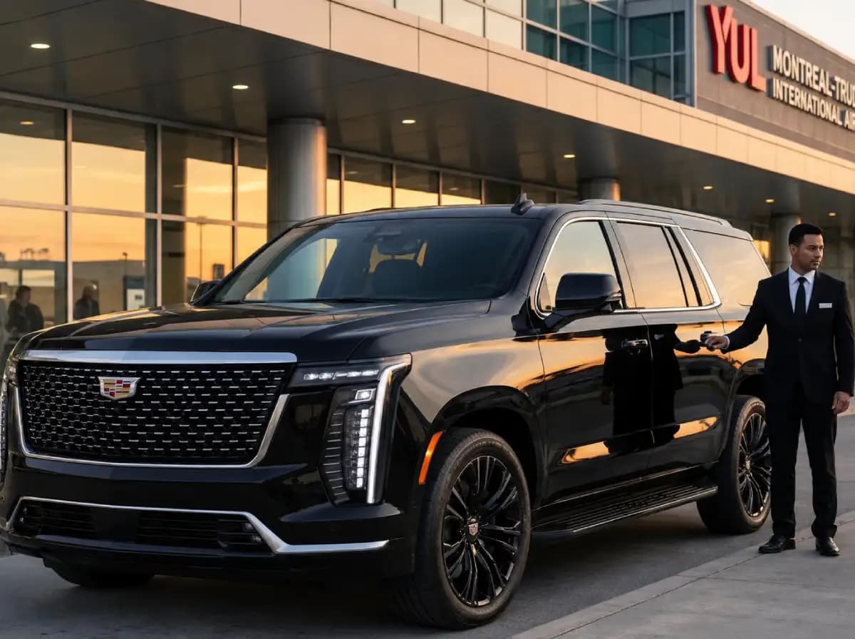 Luxury limousine waiting at Montreal airport
